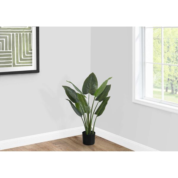 Black Green 37-Inch Indoor Faux Fake Floor Potted Decorative Artificial Plant, image 2